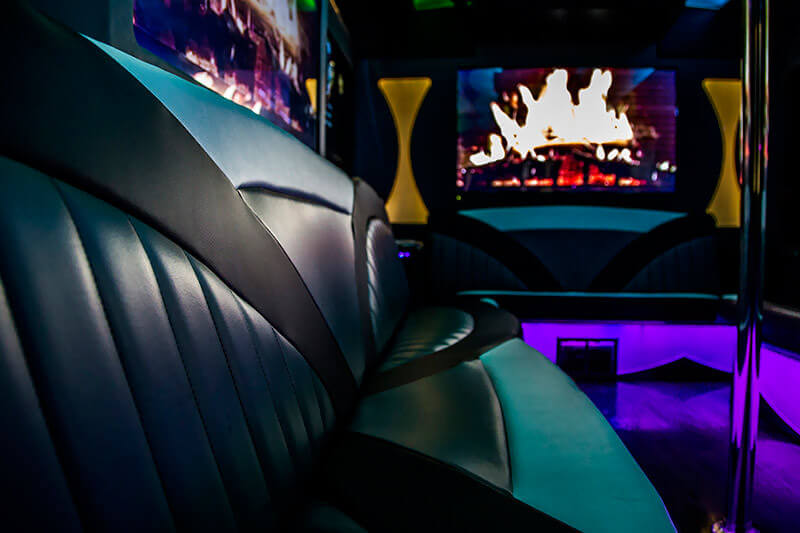 Limo bus with leather seating