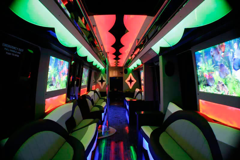 Luxurious limo bus interior